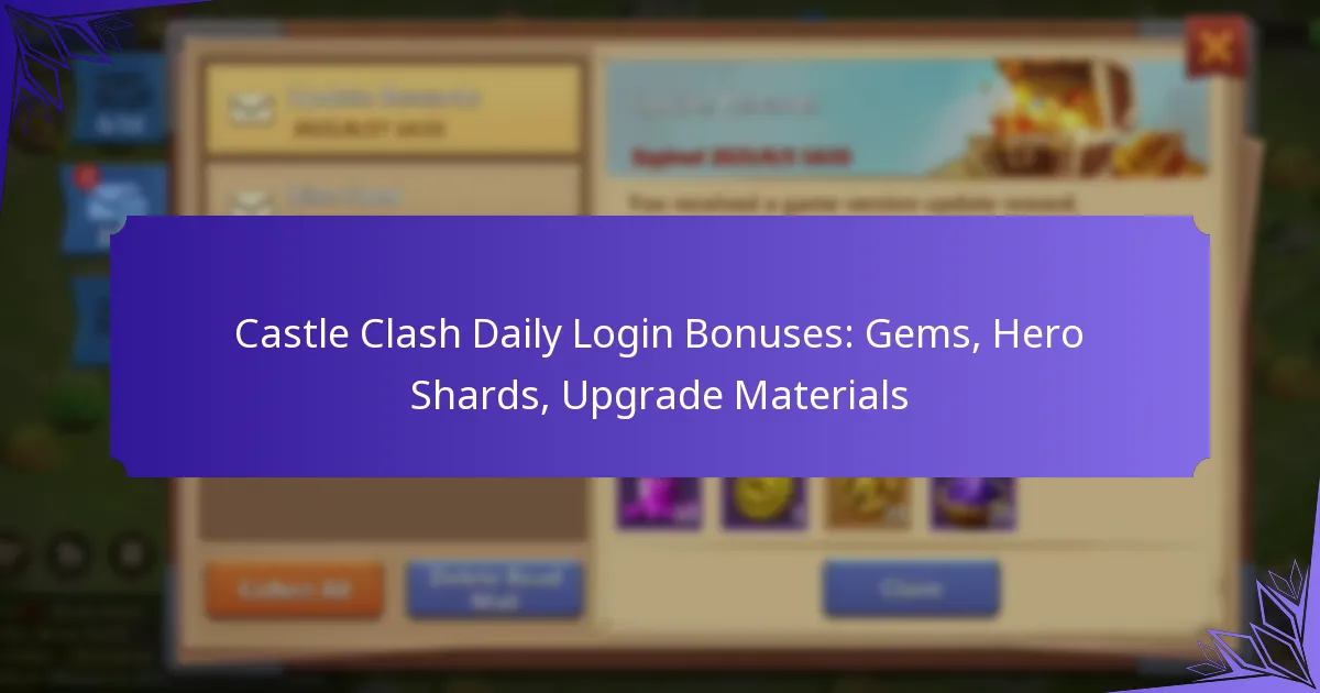 Castle Clash Daily Login Bonuses: Gems, Hero Shards, Upgrade Materials