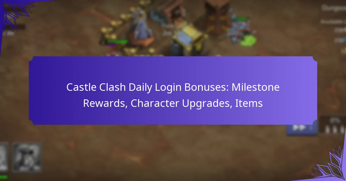 Castle Clash Daily Login Bonuses: Milestone Rewards, Character Upgrades, Items