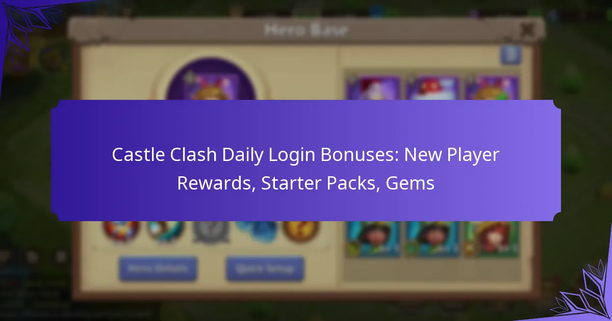 Castle Clash Daily Login Bonuses: New Player Rewards, Starter Packs, Gems