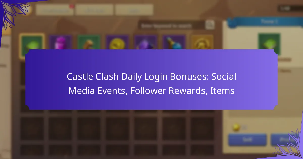 Castle Clash Daily Login Bonuses: Social Media Events, Follower Rewards, Items