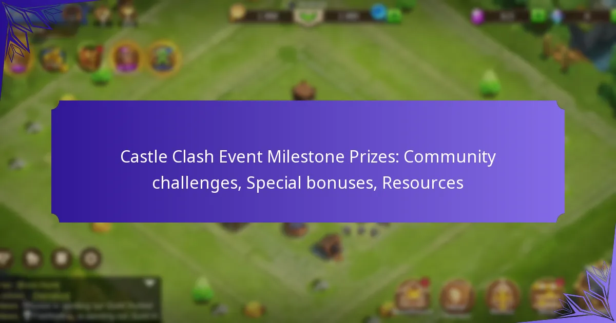 Castle Clash Event Milestone Prizes: Community challenges, Special bonuses, Resources