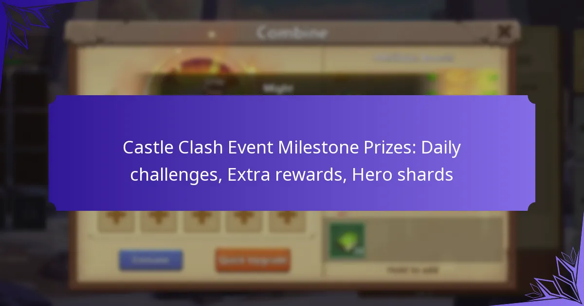 Castle Clash Event Milestone Prizes: Daily challenges, Extra rewards, Hero shards