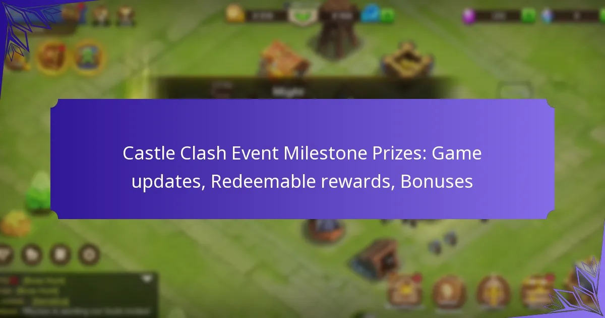 Castle Clash Event Milestone Prizes: Game updates, Redeemable rewards, Bonuses