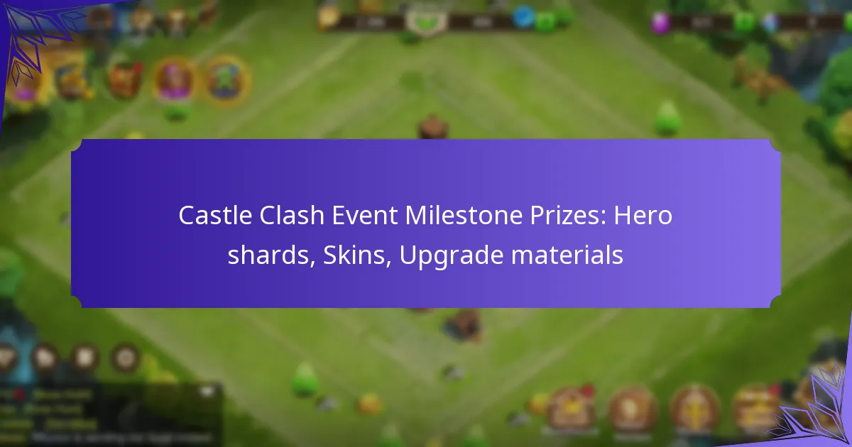 Castle Clash Event Milestone Prizes: Hero shards, Skins, Upgrade materials
