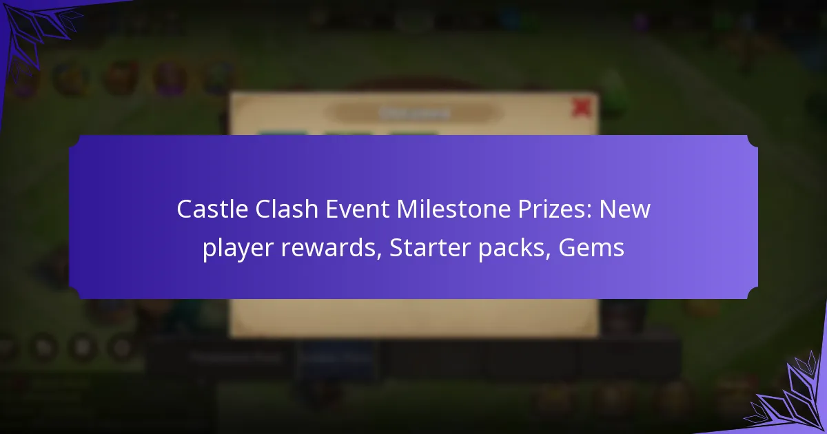 Castle Clash Event Milestone Prizes: New player rewards, Starter packs, Gems