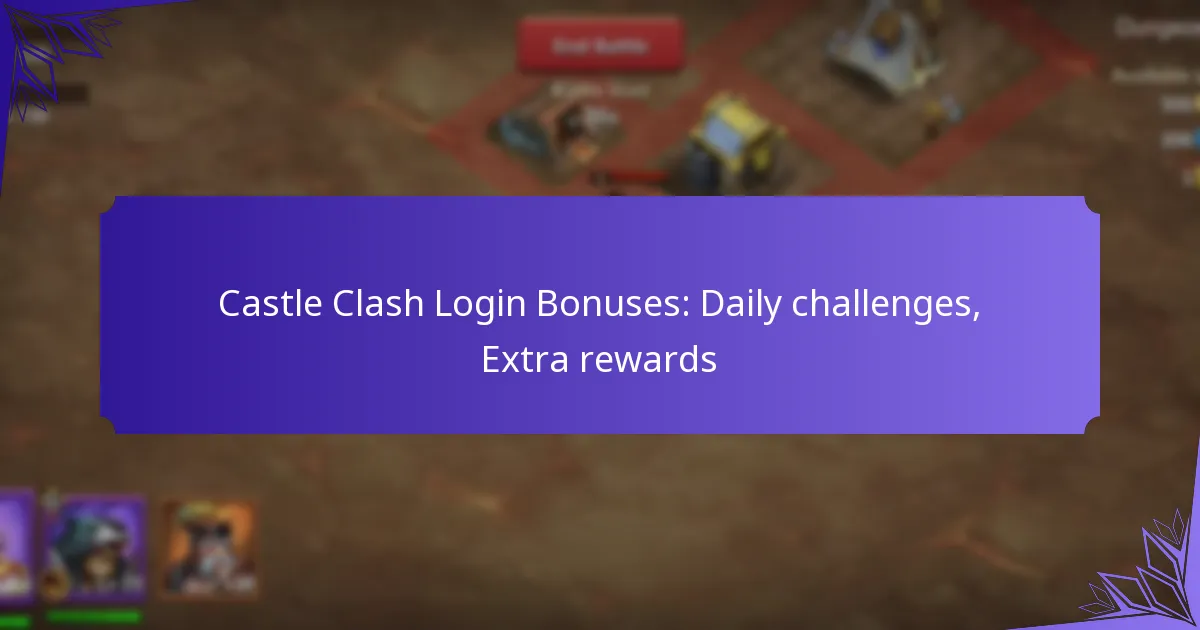 Castle Clash Login Bonuses: Daily challenges, Extra rewards