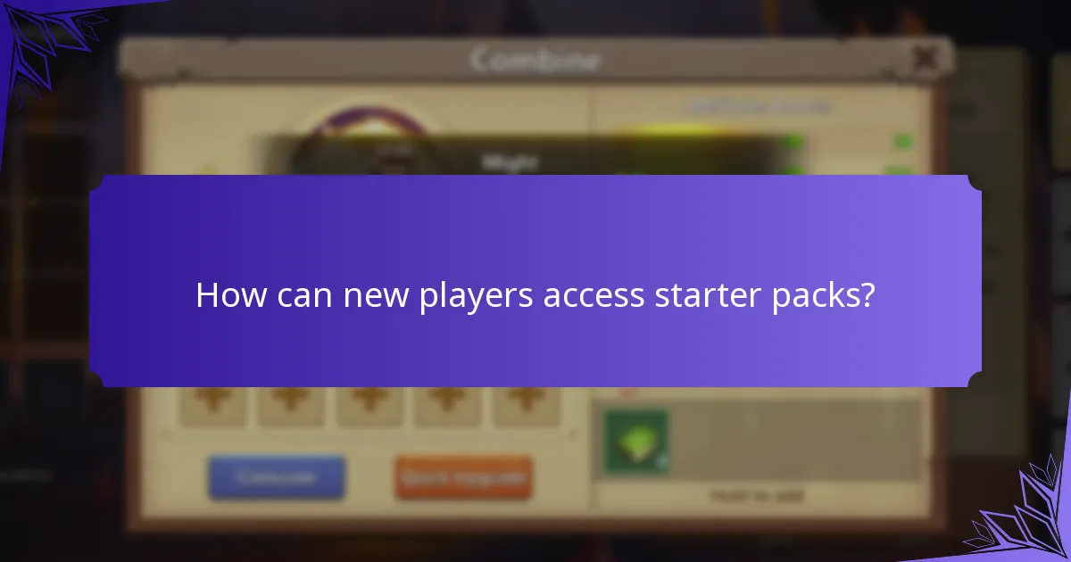 How can new players access starter packs?