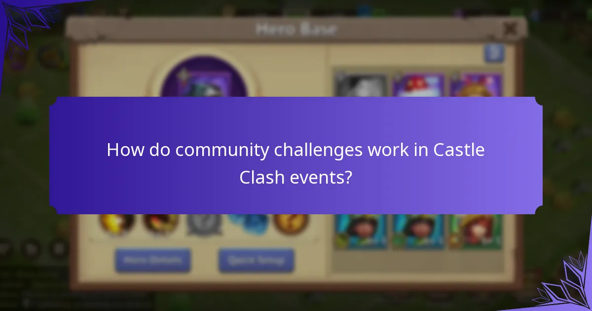 How do community challenges work in Castle Clash events?