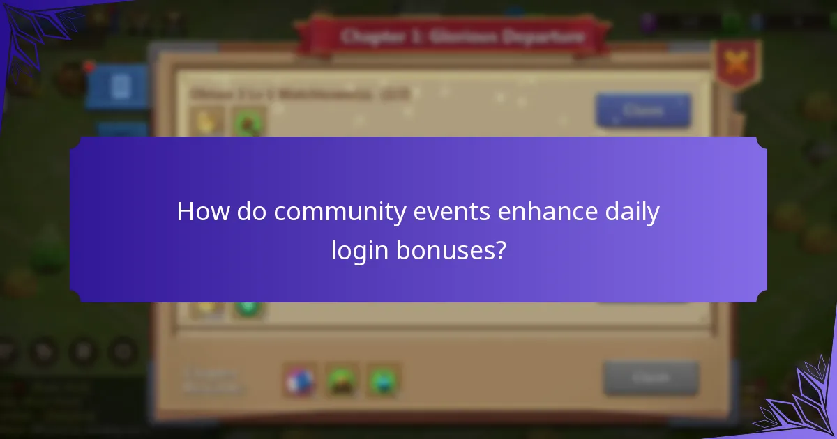 How do community events enhance daily login bonuses?