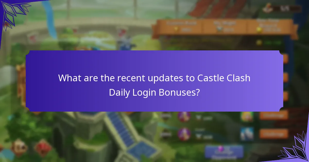 What are the recent updates to Castle Clash Daily Login Bonuses?