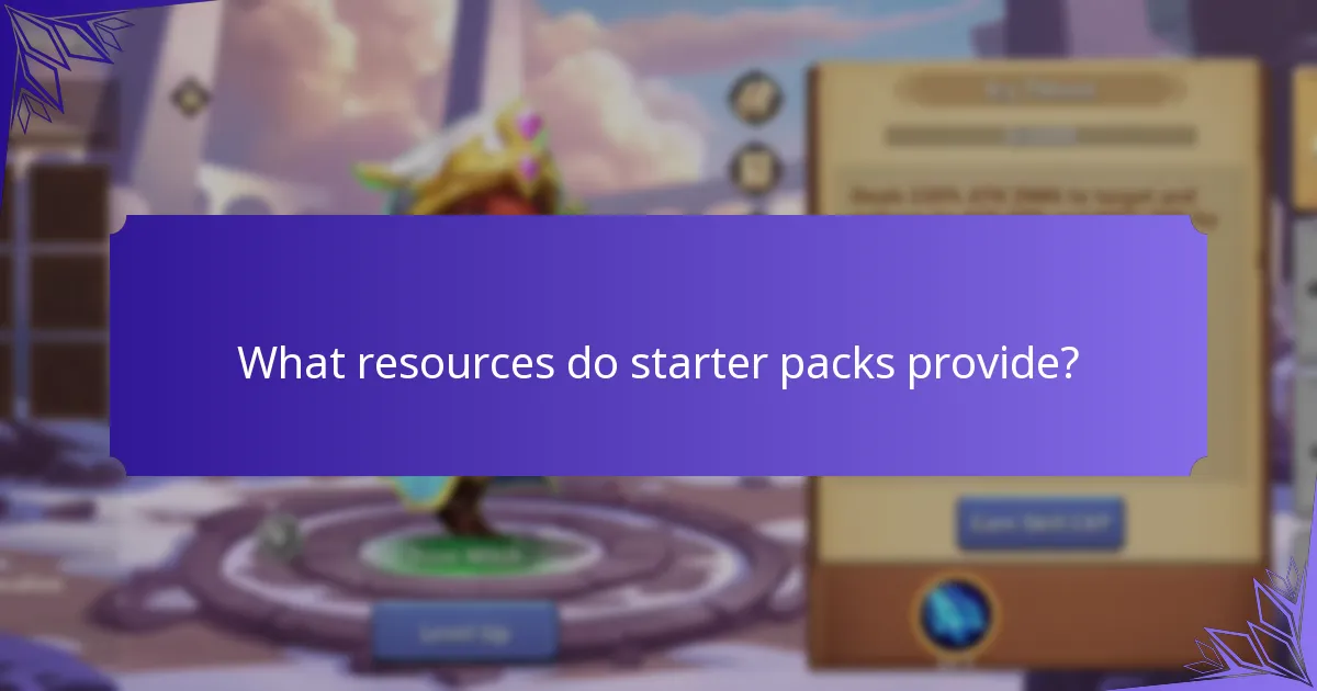 What resources do starter packs provide?